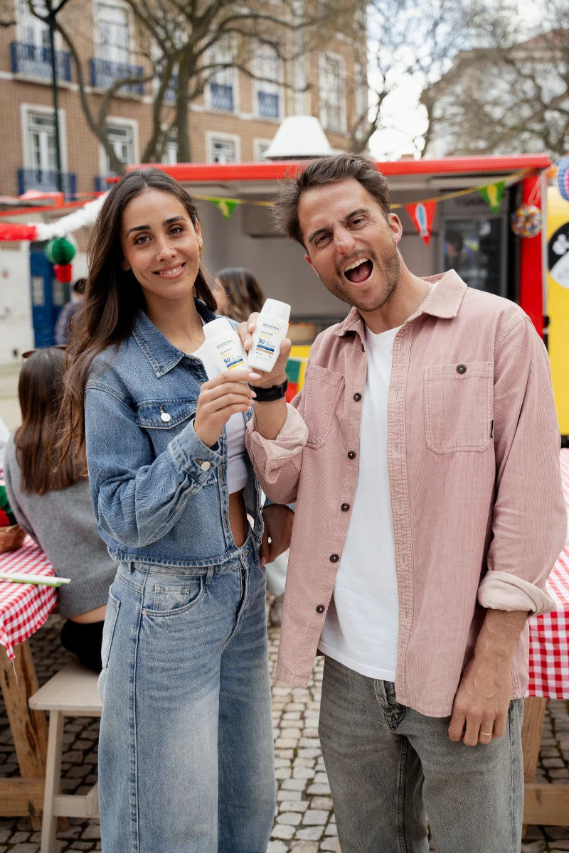 Rita Patrocínio e Tiago Teotónio Pereira caras da BIODERMA